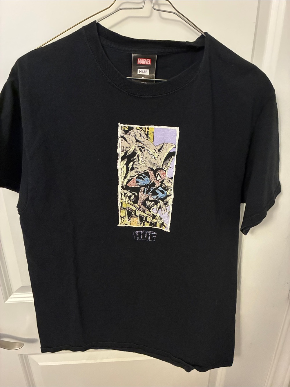 HUF Black Spider-Man Panel Graphic Tee